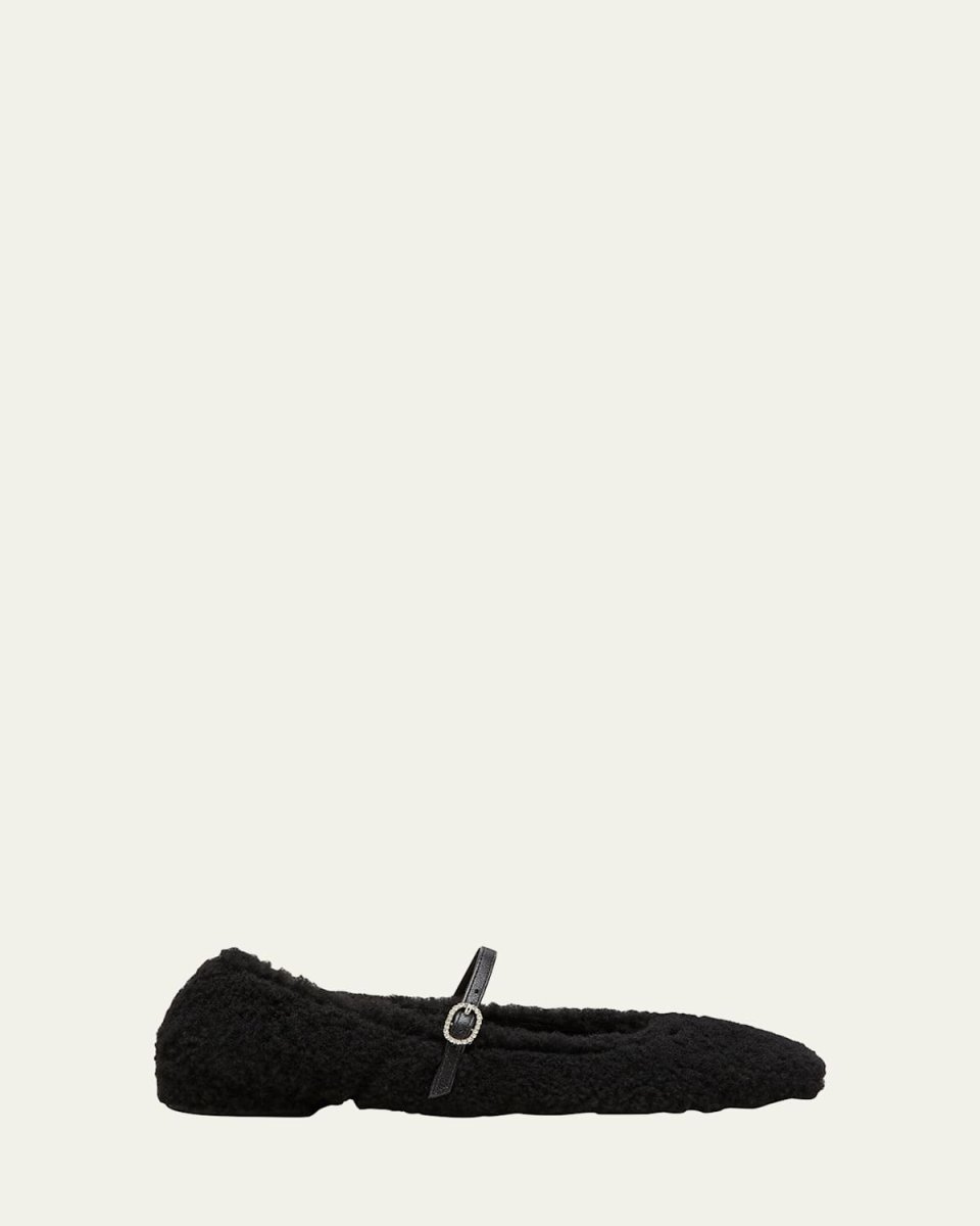 Lennox Shearling Mary Jane Ballerina Flats
